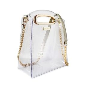 Packed Party Cooper crossbody clear stadium purse gold chain strap